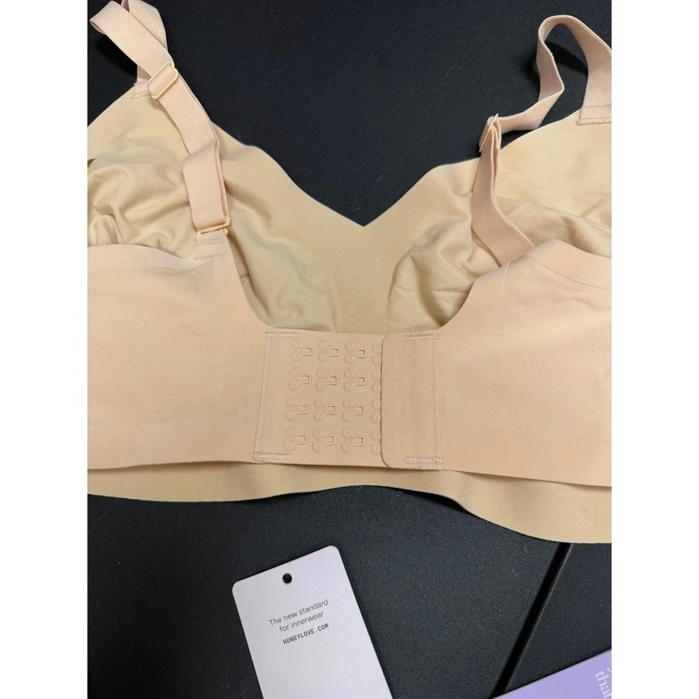 Honeylove Wireless Bra Set of 2 Sand Nude Crossover Silhouette 1X‎ LWBR0304